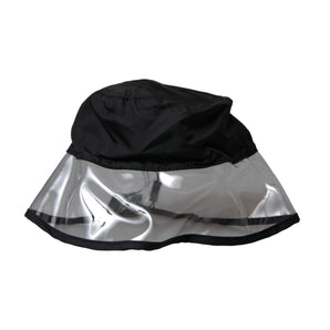 Dolce & Gabbana Black Polyester Plastic Bucket Hat Men