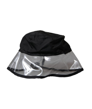 Dolce & Gabbana Black Polyester Plastic Bucket Hat Men