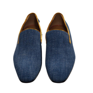 Christian Louboutin Colannaki Flat Denim with Brandy Trim Shoes