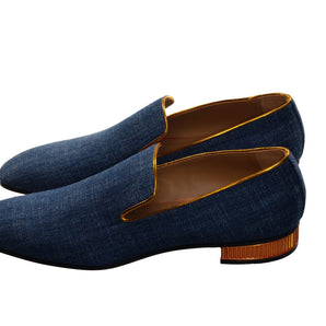 Christian Louboutin Colannaki Flat Denim with Brandy Trim Shoes