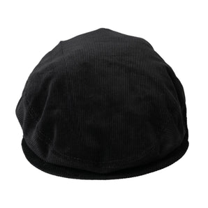 Dolce & Gabbana Black Corduroy Crown Newsboy Hat Men