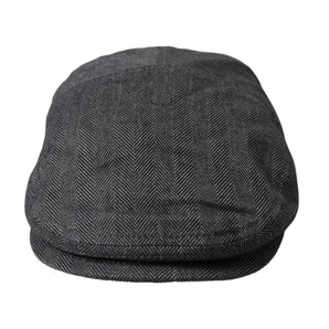 Dolce & Gabbana Gray Herringbone Crown Newsboy Hat Men