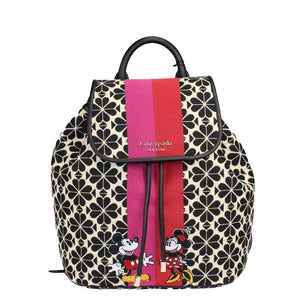 Kate Spade Disney 100 Sinch Medium Spade Flower Jacquard Canvas Flap Backpack