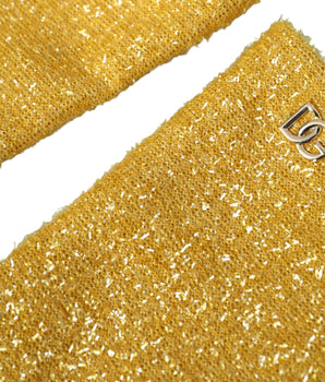 Dolce & Gabbana Gold Lurex Fantasia Mid Arm Length Gloves