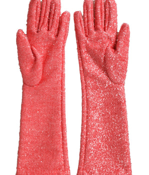 Dolce &amp; Gabbana Pink Lurex Fantasy Mid Arm Length Gloves