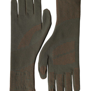 Dolce & Gabbana Brown Cotton Stretch Wrist Length Gloves