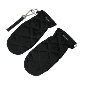 Dolce & Gabbana Black Quilted Nylon Wrist Length Mitten Gloves