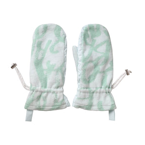 Dolce & Gabbana White Nylon Fleece Wrist Length Mitten Gloves