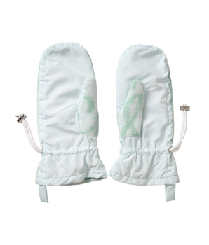 Dolce &amp; Gabbana White Nylon Fleece Wrist Length Mitten Gloves