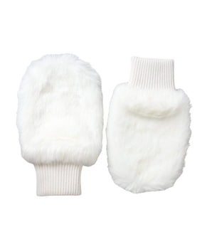 Dolce & Gabbana White Acrylic Knitted Fur Wrist Mitten Gloves