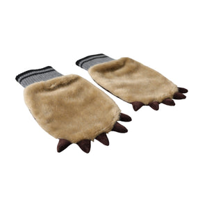 Dolce &amp; Gabbana Beige Acrylic Knitted Fur Wrist Mitten Gloves