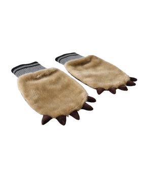 Dolce &amp; Gabbana Beige Acrylic Knitted Fur Wrist Mitten Gloves