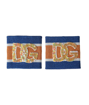 Dolce &amp; Gabbana Multicolor Logo Sequin Viscose Wristband