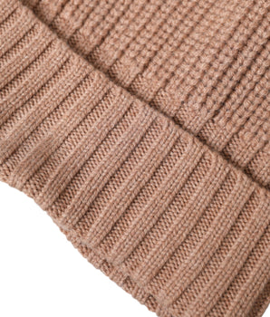 Dolce &amp; Gabbana Brown Solid Knitted Fur Ball Winter Beanie Hat