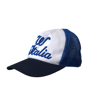 Dolce &amp; Gabbana Blue White Black Italia Mesh Baseball Hat