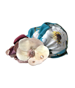 Dolce &amp; Gabbana Gorro De Cabeza Turbante Con Motivo Floral Azul Mujer