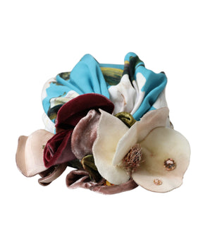 Dolce &amp; Gabbana Gorro De Cabeza Turbante Con Motivo Floral Azul Mujer