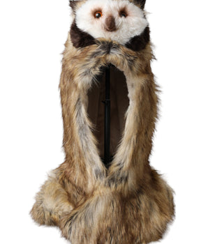 Dolce &amp; Gabbana Brown Owl Faux Fur Whole Head Cap Hat