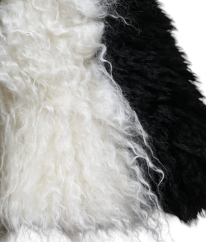 Dolce &amp; Gabbana Black White Stripes Mohair Fur Bucket Hat