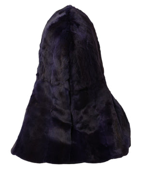 Dolce &amp; Gabbana Black Weasel Fur Whole Head Wrap Hat