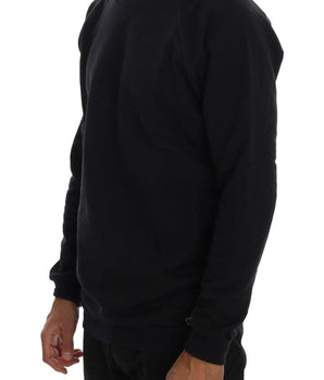 Daniele Alessandrini Chic Dark Blue Crewneck Cotton Sweater Daniele Alessandrini 