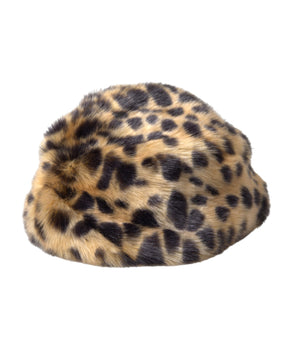 Dolce &amp; Gabbana Sombrero de pescador de mujer de piel de leopardo marrón