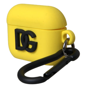 Dolce &amp; Gabbana Yellow Silicone Logo Embossed Airpods Case