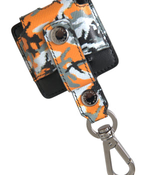 Dolce &amp; Gabbana Estuche para Airpods de metal y cuero con estampado de camuflaje multicolor