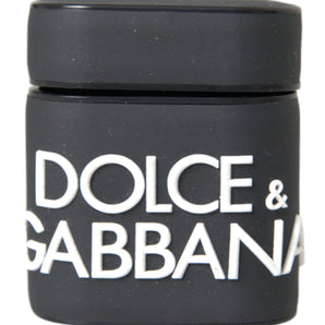 Dolce &amp; Gabbana Funda para Airpods con logotipo en relieve de silicona en blanco y negro