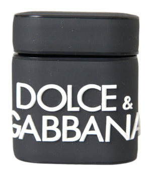 Dolce &amp; Gabbana Black White Silicone Embossed Logo Airpods Case