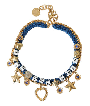 Dolce &amp; Gabbana Pulsera Iam The Star con cadena de latón dorado