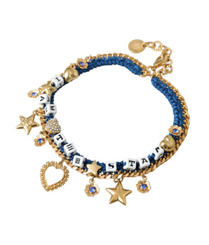 Dolce &amp; Gabbana Pulsera Iam The Star con cadena de latón dorado