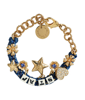 Dolce &amp; Gabbana Gold Tone Brass Chain Star Fashion Bracelet