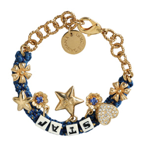 Dolce & Gabbana Gold Tone Brass Chain Star Fashion Bracelet