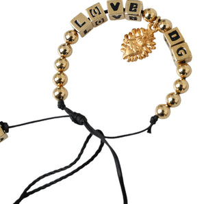 Dolce & Gabbana Gold Beaded LOVE DG Charm Fashion Bracelet