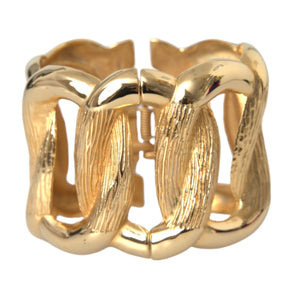 Dolce & Gabbana Gold Tone Vintage Clamper Twisted Loop Bangle Bracelet