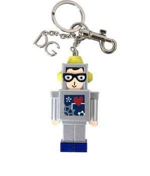 Dolce & Gabbana Multicolor Astronaut Space Metal Logo Keyring Keychain