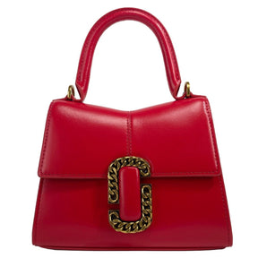 Marc Jacobs The St Marc Mini Top Handle Satchel Crossbody Bag Red