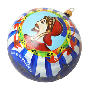 Dolce & Gabbana Multicolor Carretto Print Round Ornament Christmas Ball