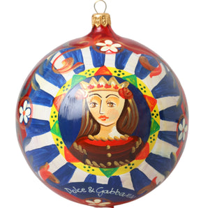 Dolce & Gabbana Multicolor Carretto Print Round Ornament Christmas Ball