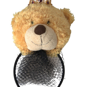 Dolce & Gabbana Brown Teddy Bear Gold Crystal Crown Hair Band Diadem