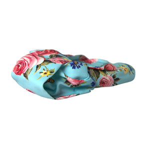 Dolce & Gabbana Turquoise Floral Applique Silk Women Headband Diadem