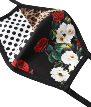 Dolce & Gabbana Multicolor Leopard Floral Elastic Ear Strap Face Mask