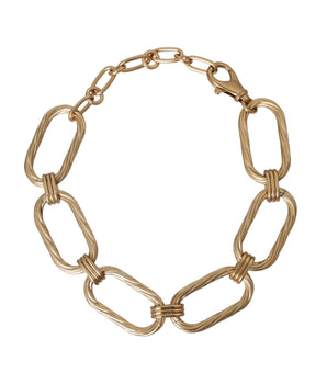 Dolce & Gabbana Gold Tone Brass Large Link Chain Jewelry Necklace