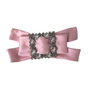 Dolce & Gabbana Pink Satin Crystal Jewelry Brooch Hair Pin