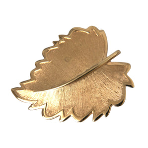 Dolce & Gabbana Gold Brass Leaf Embellished Jewelry Brooch Hair Pin