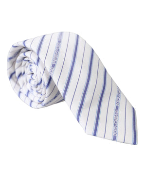 Corbata ajustable de seda con rayas blancas y azules de Dolce &amp; Gabbana