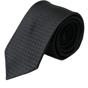 Dolce & Gabbana Black STAFF Patterned Cotton Adjustable Men Tie