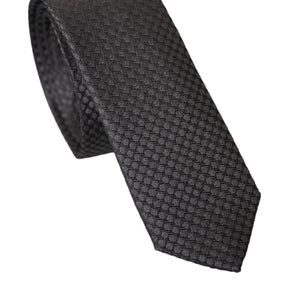 Dolce & Gabbana Black Patterned 100% Silk Adjustable Men Tie