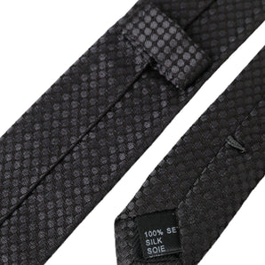 Dolce & Gabbana Black Patterned 100% Silk Adjustable Men Tie